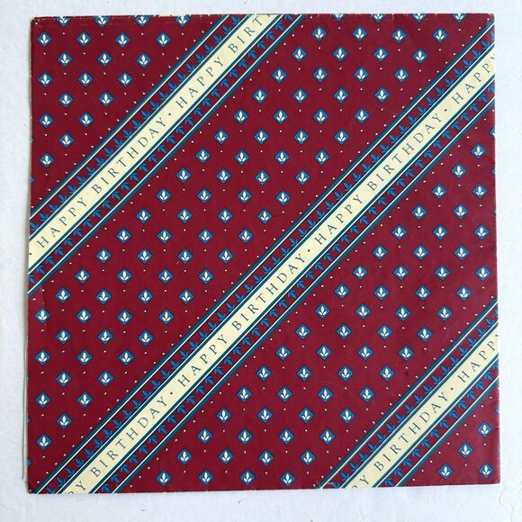 Vtg Masculine Gift Wrap Fishing Tools Ducks Happy Birthday Wrapping Paper 6 pcs - Picture 6 of 6